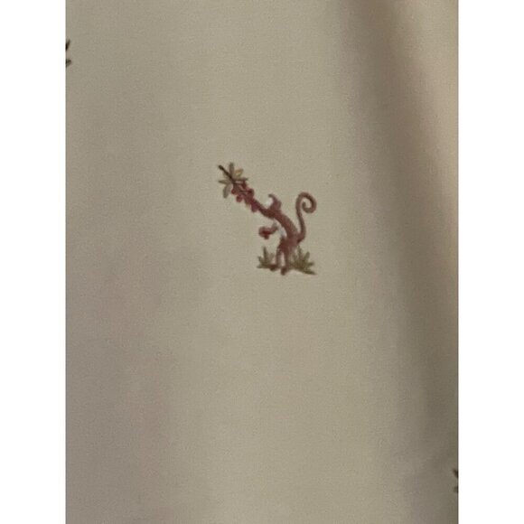 Linen Blend Cropped Pants Tropical Embroidery Siz 10 Elastic Alfred Dunner - Picture 8 of 11